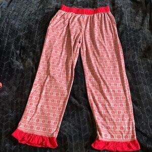 Red Patterned Kids Pajama Pants